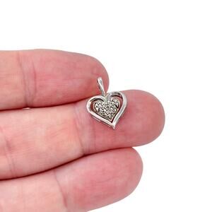 Vintage Sterling Silver 925 | Diamond Heart Pendant